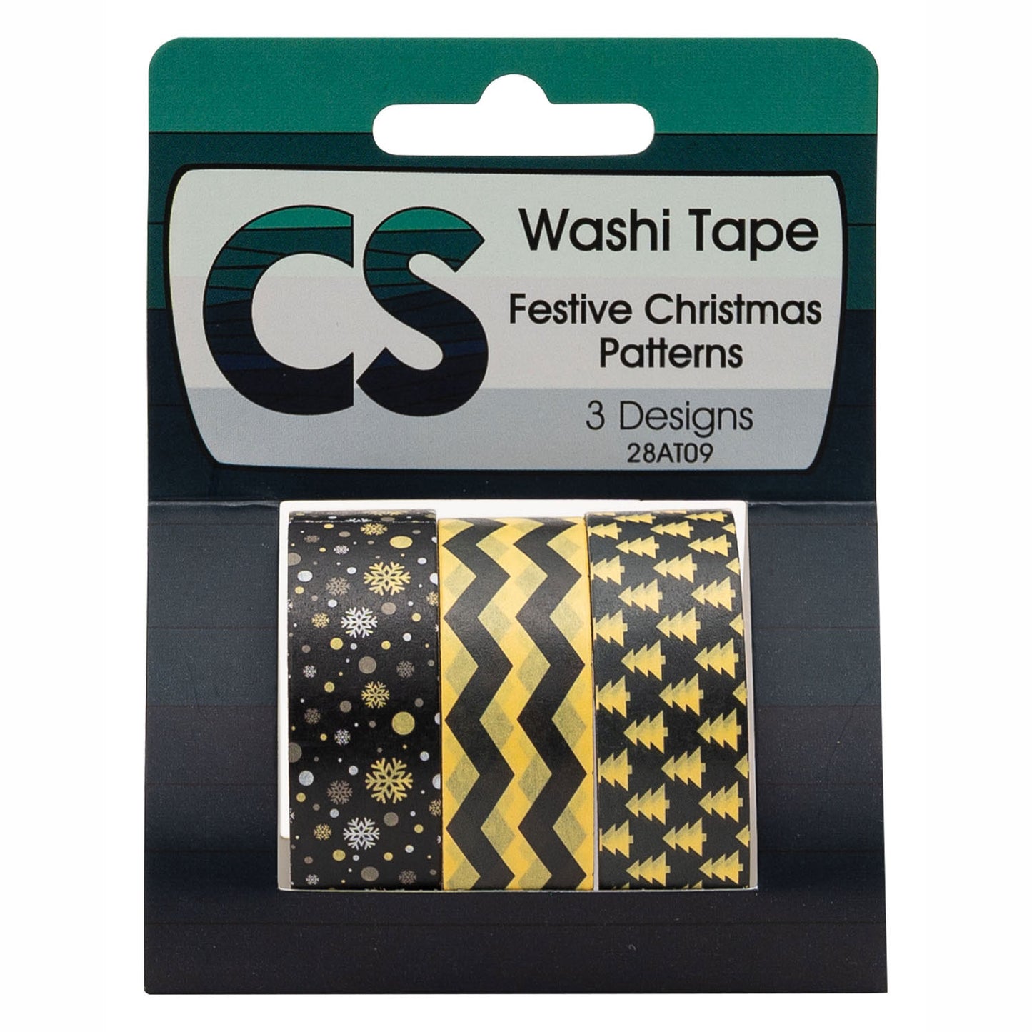 Färbungen - Washi Tape Festliche Weihnachtsmuster 3 Rollen, 5mtr.