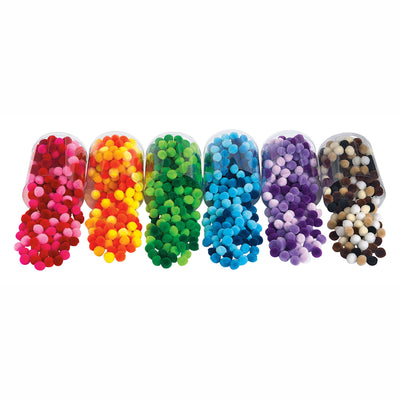 Färben - Pompomps 6 Farben, 1500st.