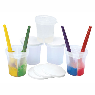 Colorations - Farbbecher mit Deckel und 2 Fächern, 5er Set