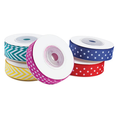 Farbbandband mit Mustern, Set von 5
