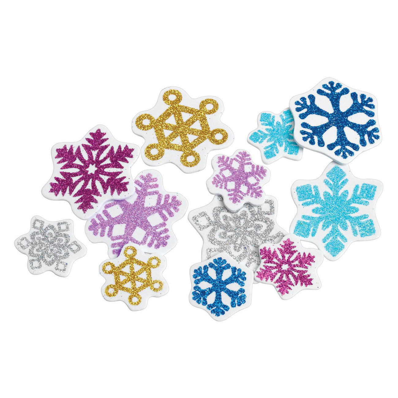 Farbfärben Glitzerschaum Schneeflocken, 300st.