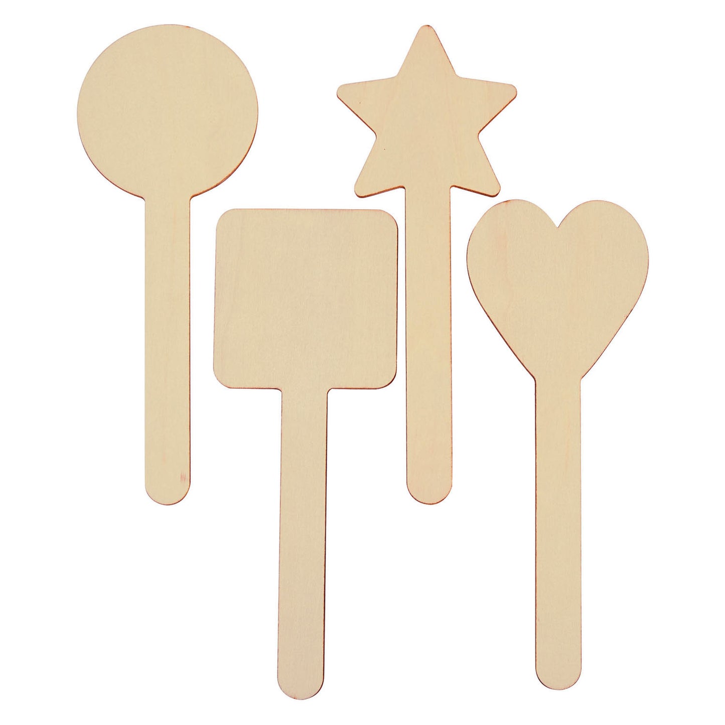 Färbungen DIY -Holzstabformen 4 Designs, 20st.