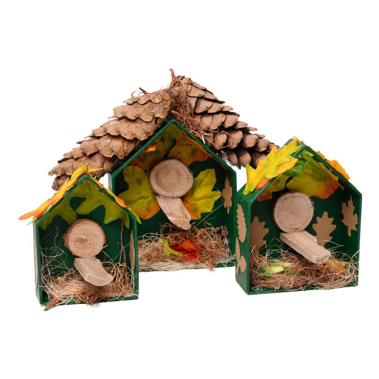 Färbung - Papier -Mache -Häuser, 3..