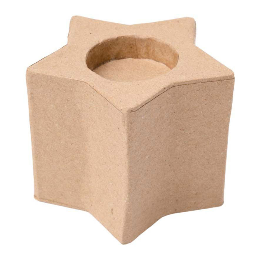 Färbung - Papier -Mache -Teelichthalter - Ster, 6st.