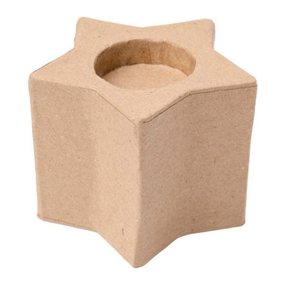 Färbung - Papier -Mache -Teelichthalter - Ster, 6st.