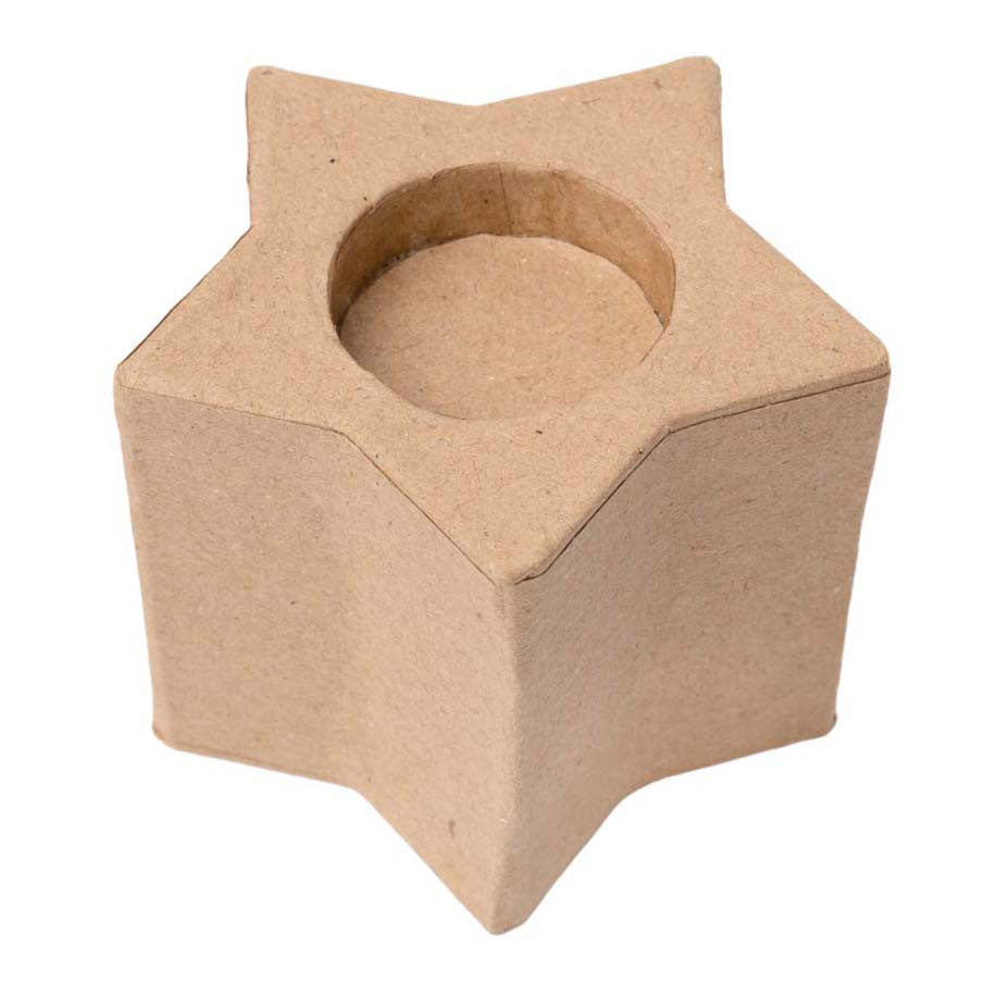 Färbung - Papier -Mache -Teelichthalter - Ster, 6st.