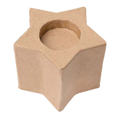 Färbung - Papier -Mache -Teelichthalter - Ster, 6st.