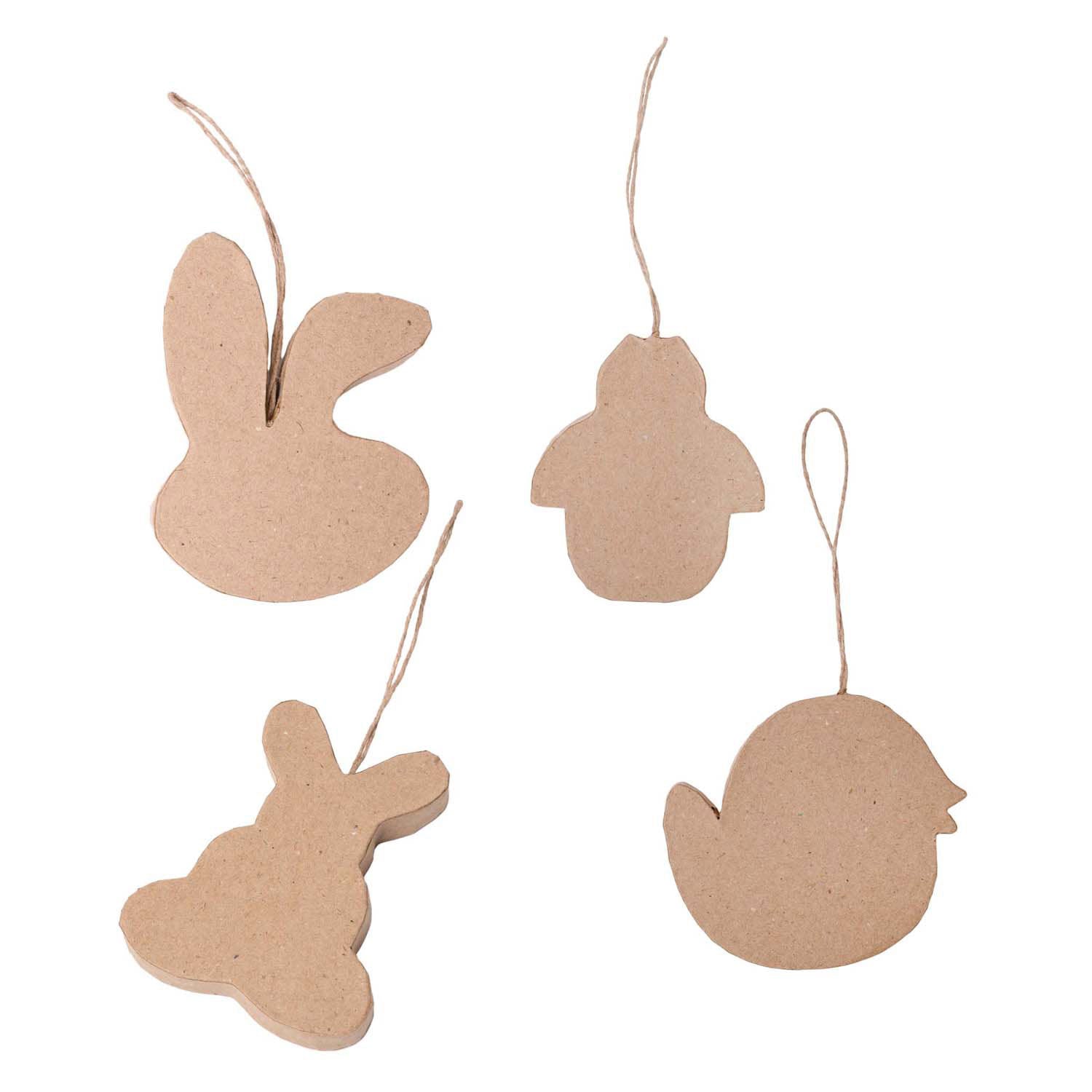 Färbungen - Papier - Mache -Ornamente - Federset, 4 PCs.
