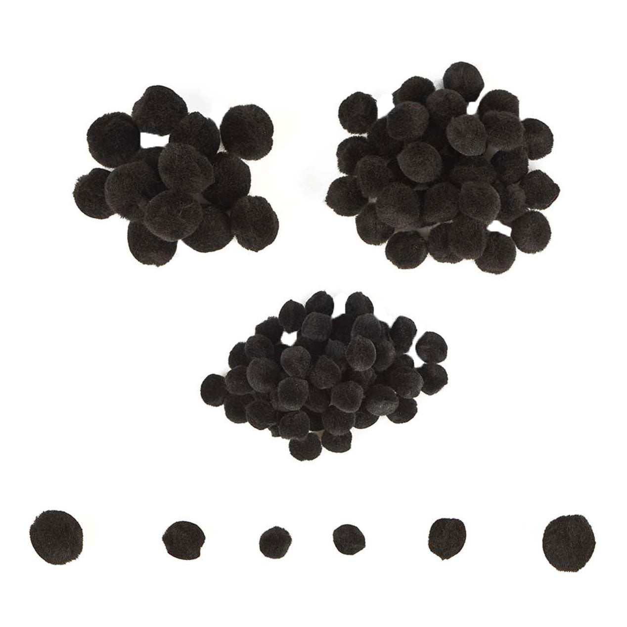 Farbgebiete - Mini Pompons schwarz, 100..