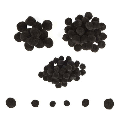 Farbgebiete - Mini Pompons schwarz, 100..