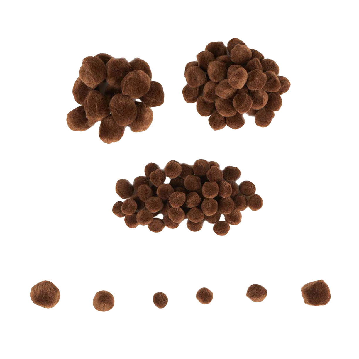 Farbgebiete - Mini Pompons Bruin, 100..