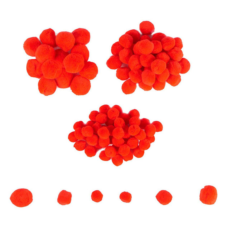 Färbung - Mini -Pompons rot, 100..
