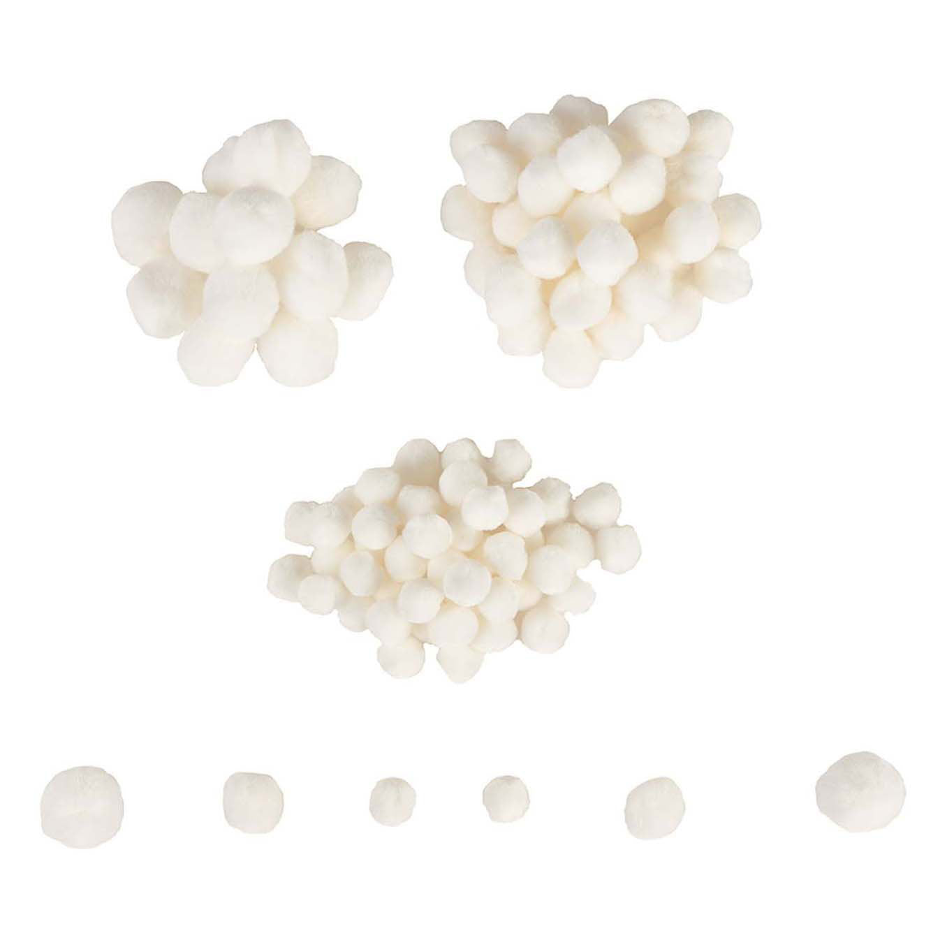 Färben - Mini -Pompons weiß, 100..