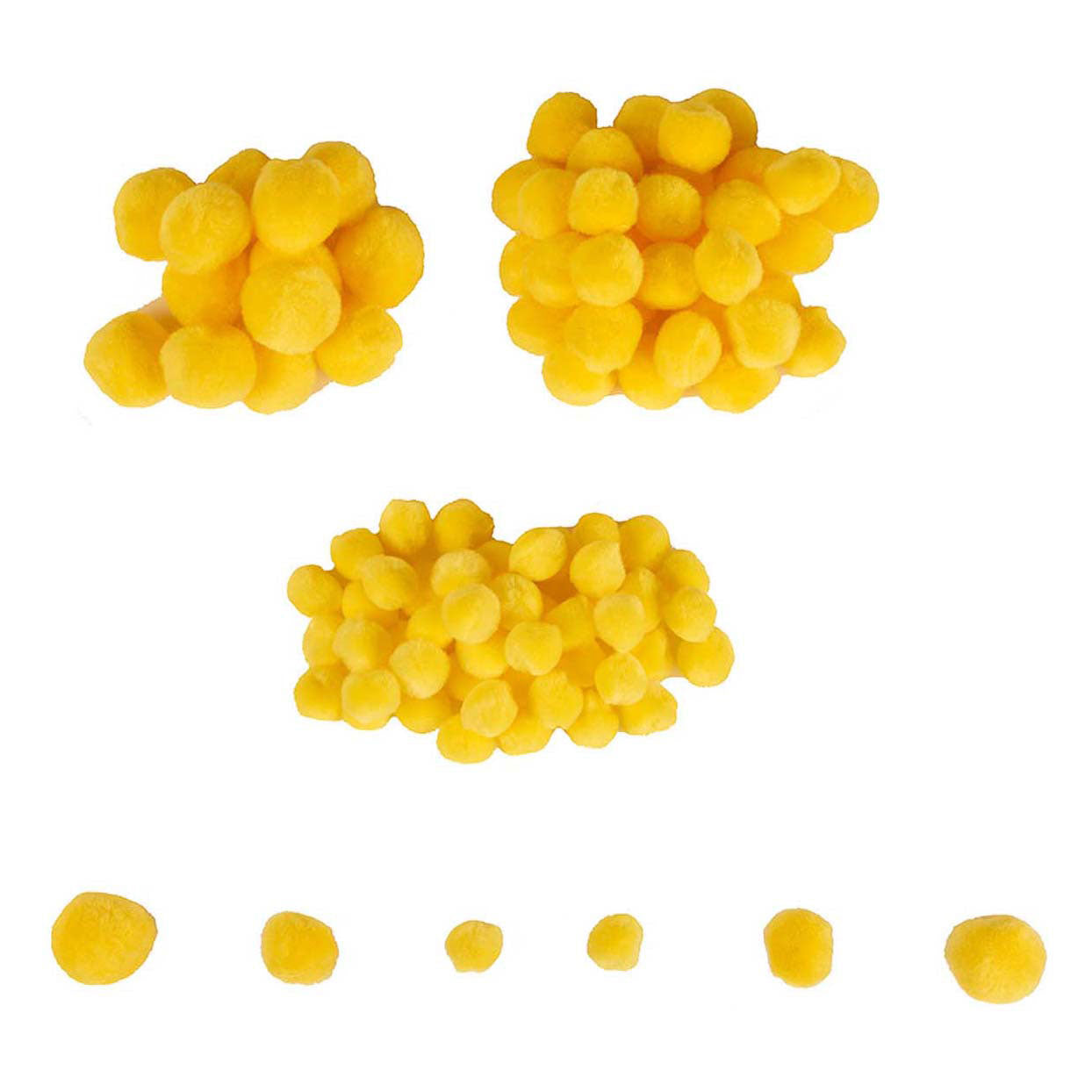 Färben - Mini -Pompons gelb, 100..