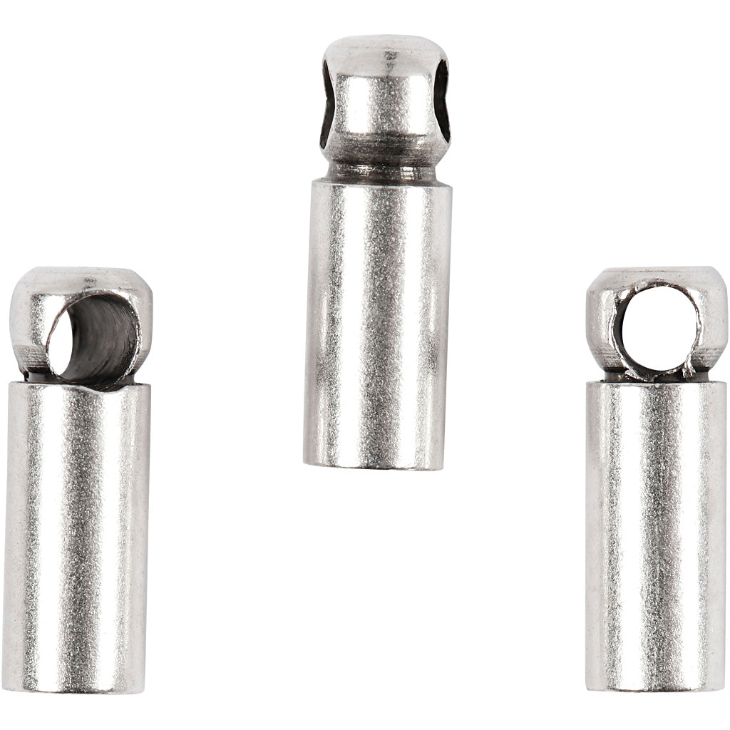 Creativ Company Endkappen, L: 8 mm, D 2 mm, versilbert, 10 Stück 1 Box