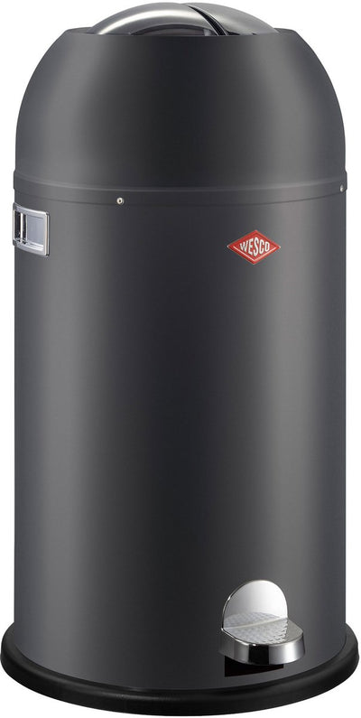 Wesco Kickmaster Abfallbehälter | Treteimer | 33 Liter | Metall - Graphit matt | Abfallbehälter - hergestellt in Deutschland