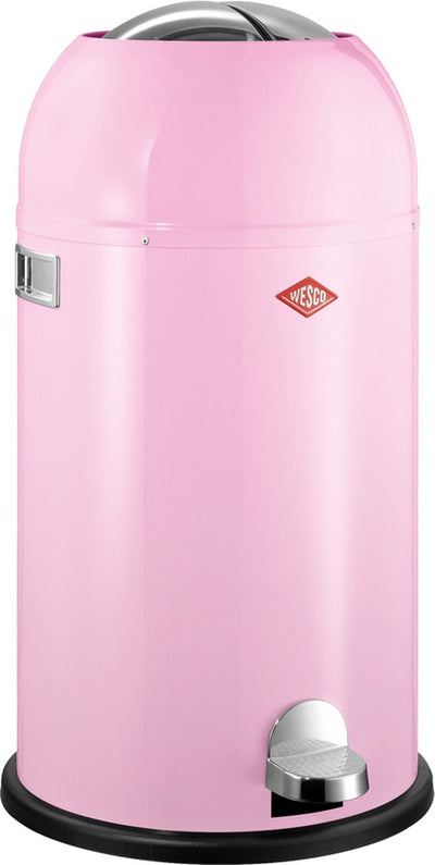 Wesco Kickmaster Abfallbehälter | Treteimer | 33 Liter | Metall - rosa | Abfallbehälter - hergestellt in Deutschland
