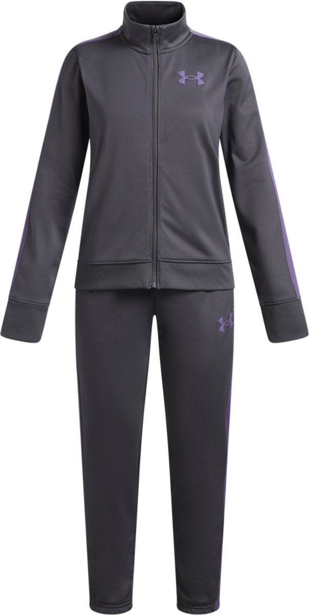 Under Armour ua Rival Strick-Trainingsanzug – grauer Mädchen-Trainingsanzug – Castlerock – Lila Luxus – Lila Luxus