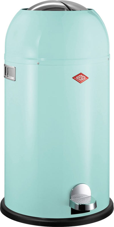 Wesco Kickmaster Abfallbehälter | Treteimer | 33 Liter | Metall - Minze | Abfallbehälter - hergestellt in Deutschland