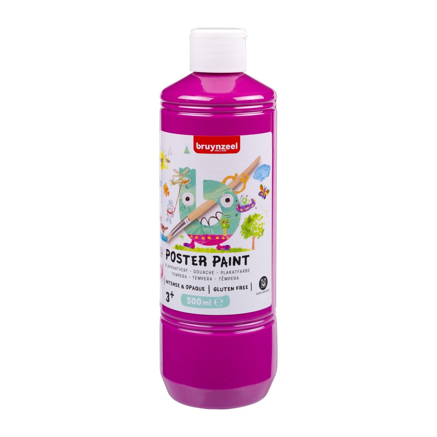 Bruynzeel • Gouache-Plakatfarbe 500 ml, tiefrosa