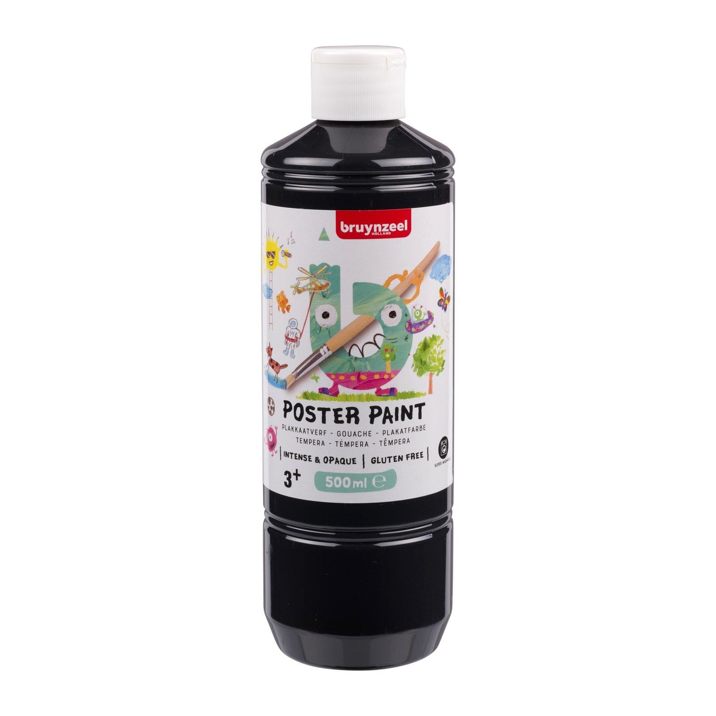 Bruynzeel • Gouache-Plakatfarbe 500 ml schwarz