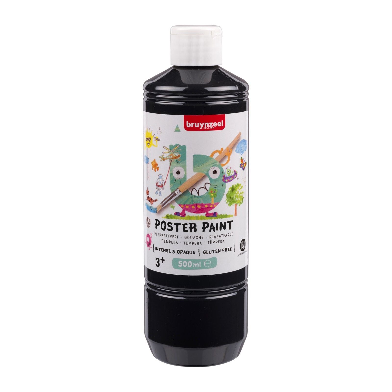 Bruynzeel • Gouache-Plakatfarbe 500 ml schwarz