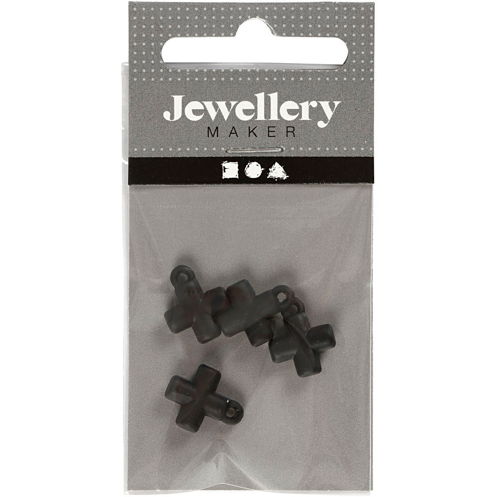 Creativ Firmenkreuz, Größe 10x10 mm, Lochgröße 1,5 mm, schwarz, 4 Stück 1 Box