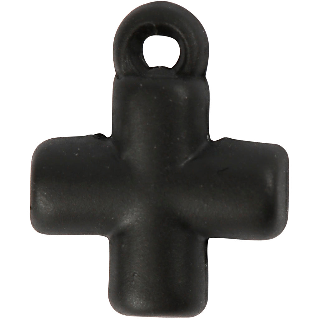 Creativ Firmenkreuz, Größe 10x10 mm, Lochgröße 1,5 mm, schwarz, 4 Stück 1 Box