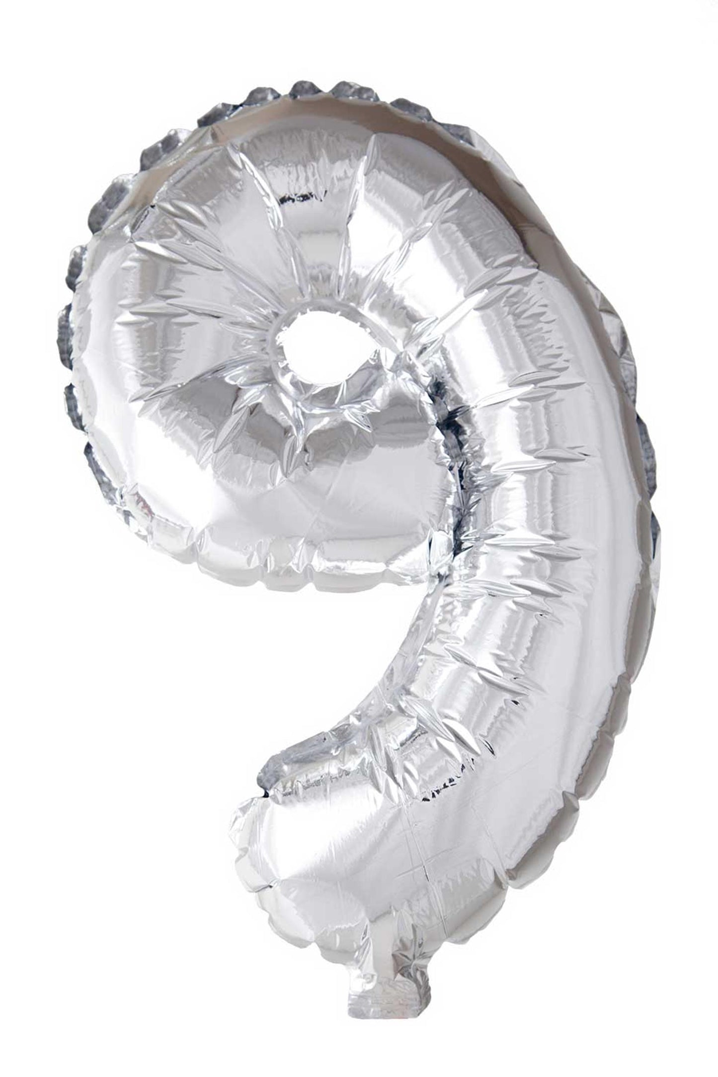 Globos Folienballon Zahl '9' silber 40cm