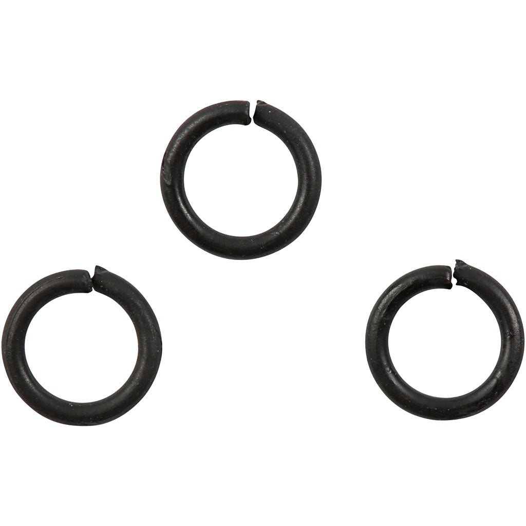 Creativ Firmenringe, Größe 7 mm, Stärke 1 mm, schwarz, 50 Stück 1 Box