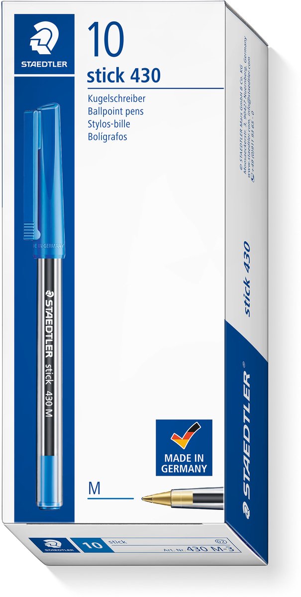 Staedtler Kugelschreiber 430 mittelblau Box 10 Stück