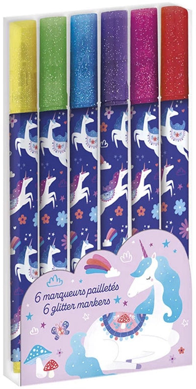 Janod – Traumland – 6 Einhorn-Glitzermarker