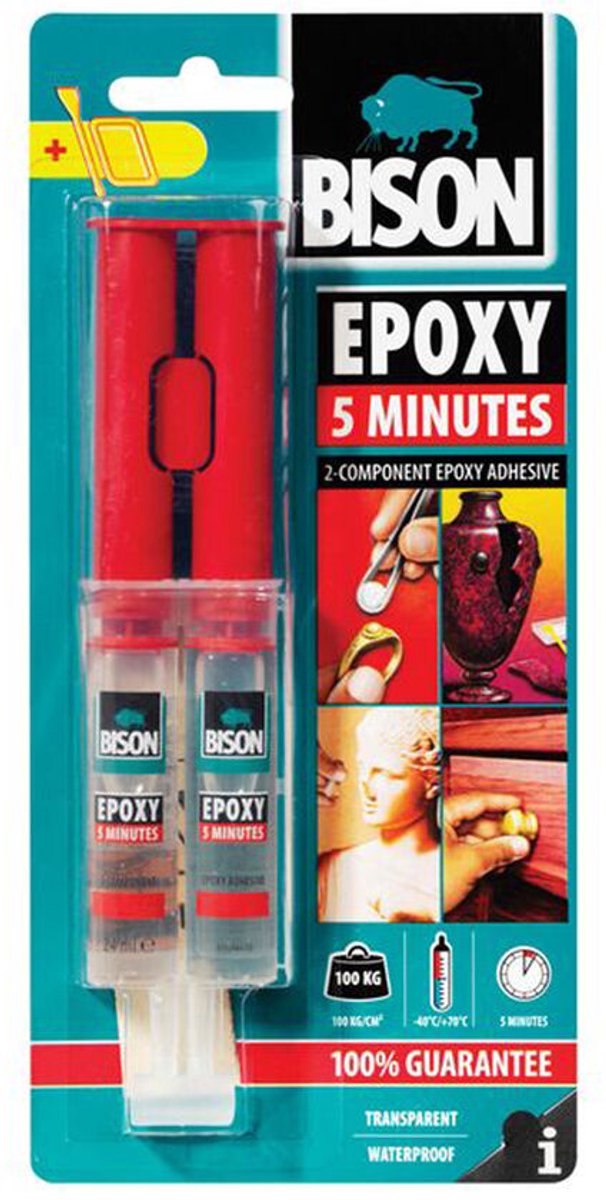 Bison-Epoxidkleber – 2 Komponenten – 5 Minuten Trocknungszeit – 24 ml