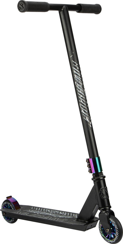 Nijdam Stunt-Scooter – gebürsteter Pfeil – schwarzes Neo-Chrom – Aluminium