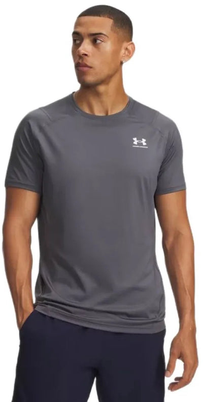 Under Armour UA HG Armour Fitted SS-Gry Herren-Sportshirt – Castlerock – Weiß