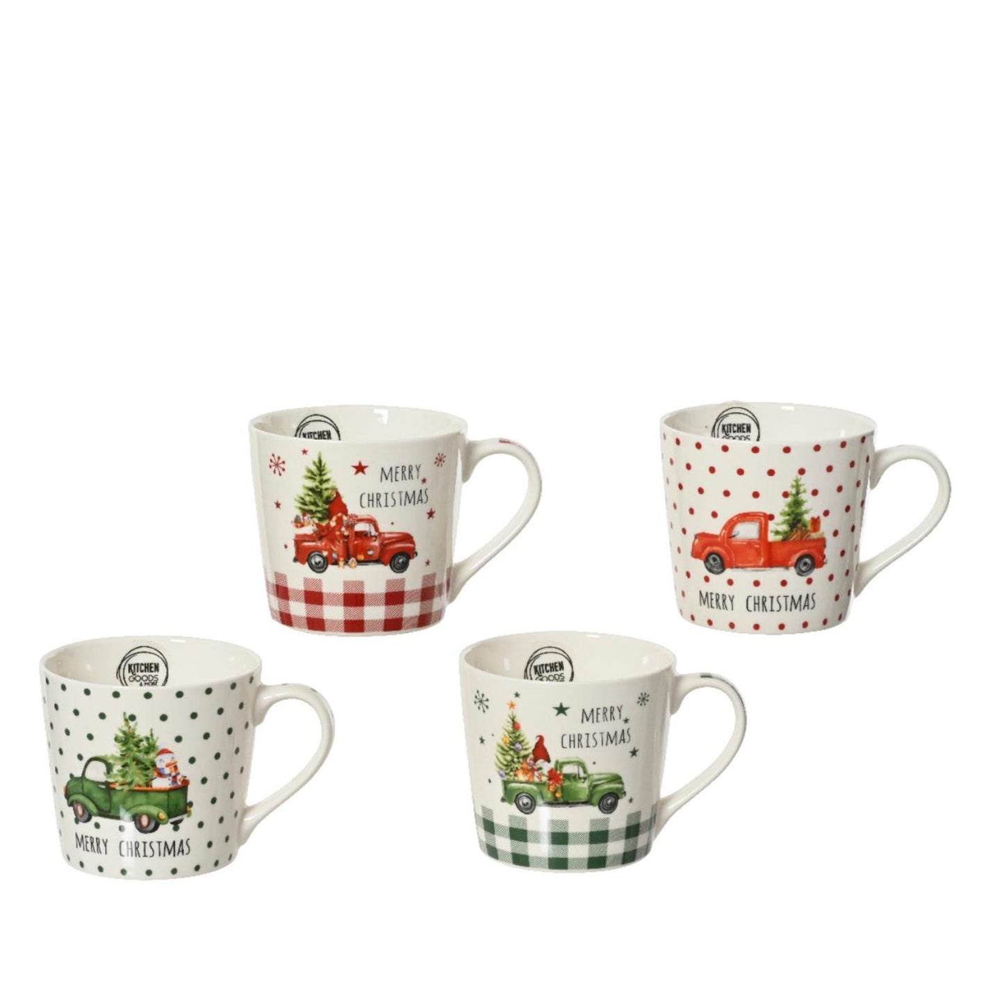 Decoris Weihnachtsbecher aus Porzellan ø9,8xh8,8cm