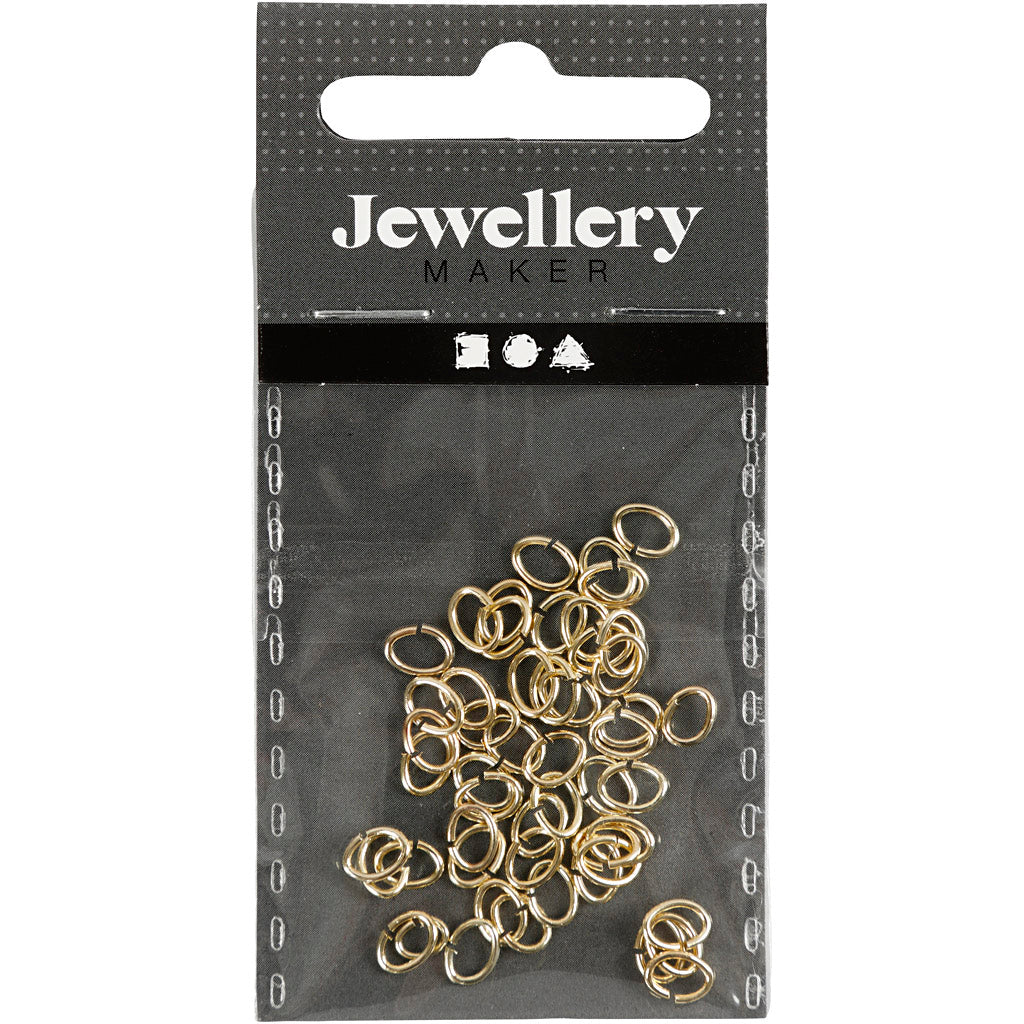Creativ Firmenring, oval, Stärke 0,7 mm, vergoldet, 50 Stück 1 Box