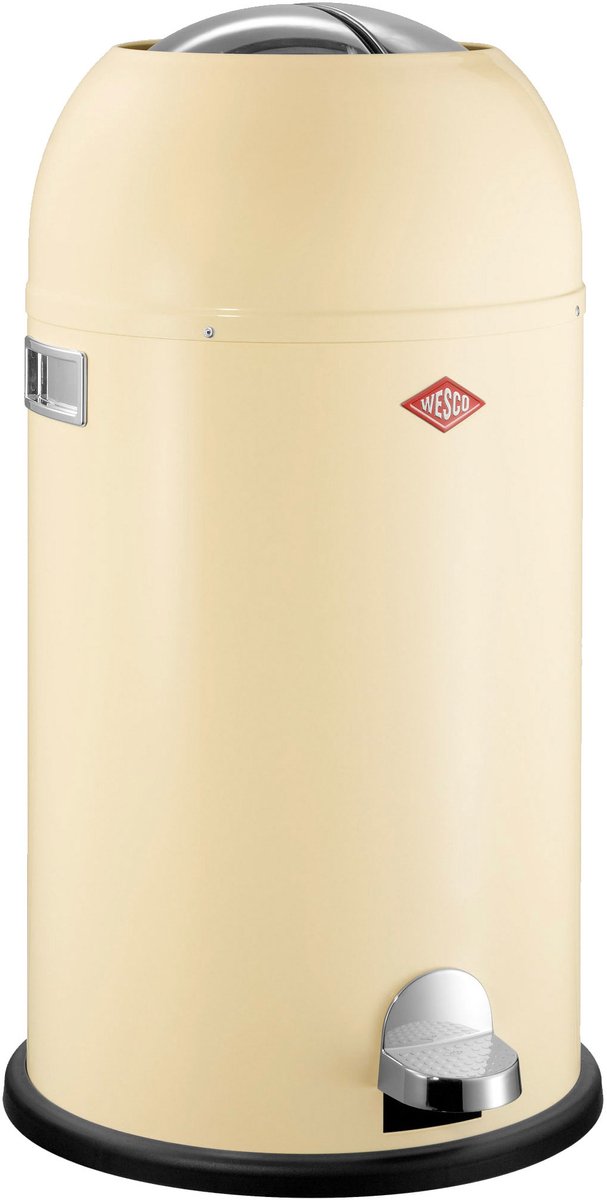 Wesco Kickmaster Abfallbehälter | Treteimer | 33 Liter | Metall - Mandel | Abfallbehälter - hergestellt in Deutschland