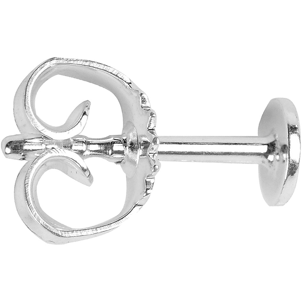 Creativ Company Oorstekers, L: 13 mm, D 5 mm, Silber, 10 Stück 1 Box