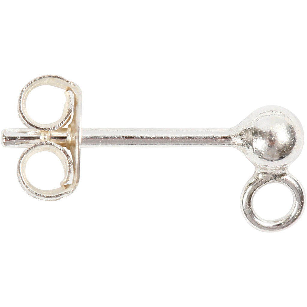 Creativ Company Oorsteker, L: 13 mm, Silber, 10 Stück 1 Box
