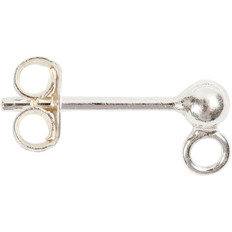 Creativ Company Oorsteker, L: 13 mm, Silber, 10 Stück 1 Box