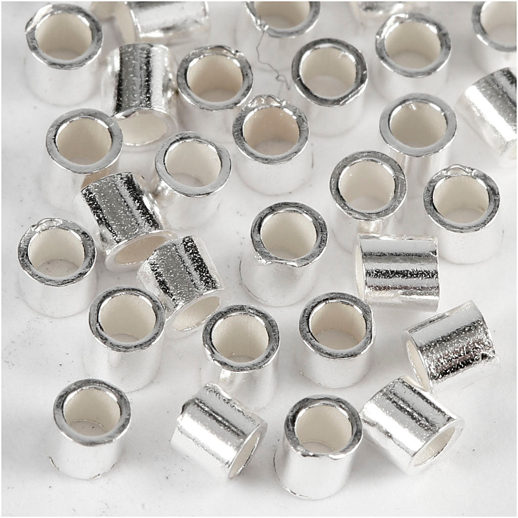 Creativ Company Quetschperlen, D 2 mm, Silber, 50 Stück 1 Box