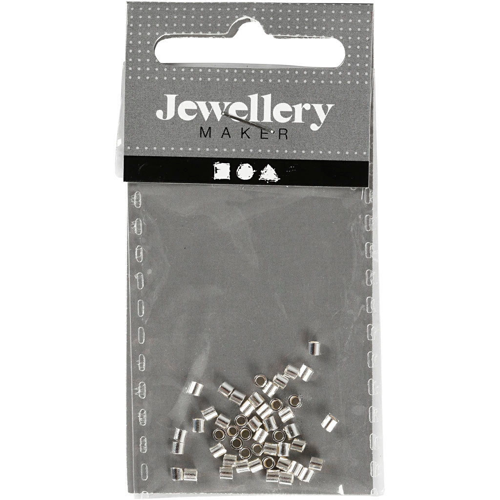 Creativ Company Quetschperlen, D 2 mm, Silber, 50 Stück 1 Box