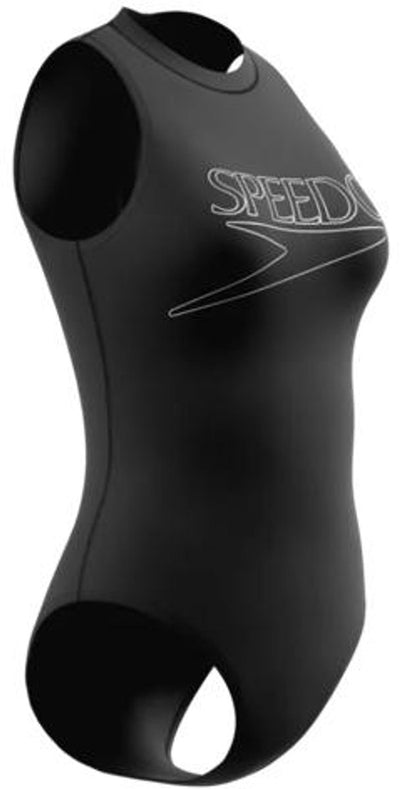 Speedo Endurance+ Logo Hydra Suit 1-teiliger Damen-Sportbadeanzug – Schwarz und Weiß
