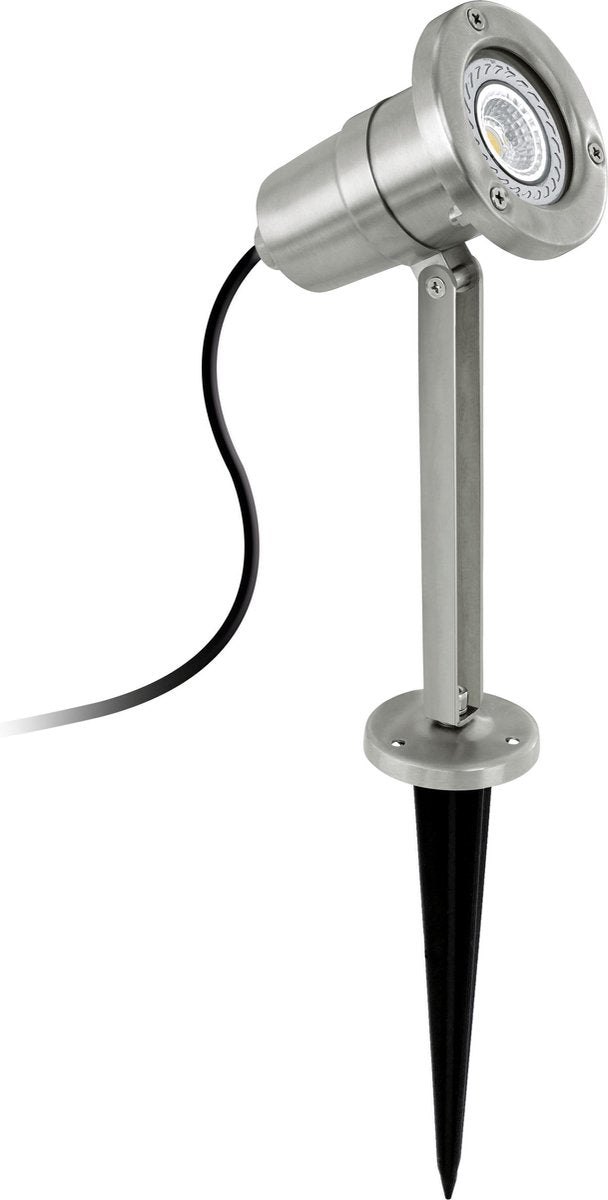Eglo Nema Gartenstrahler für den Außenbereich, IP54, 1 Licht, LED, Gu10, Edelstahl