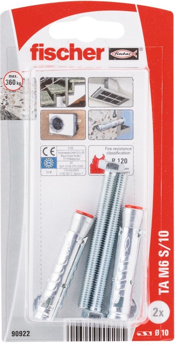 Fischer 090922 TA M6 S 10 K NV Hülsenanker 1 Satz(e)