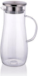 Alpina Karaffe mit Deckel 1,4 Liter Glas Edelstahl transparent silber