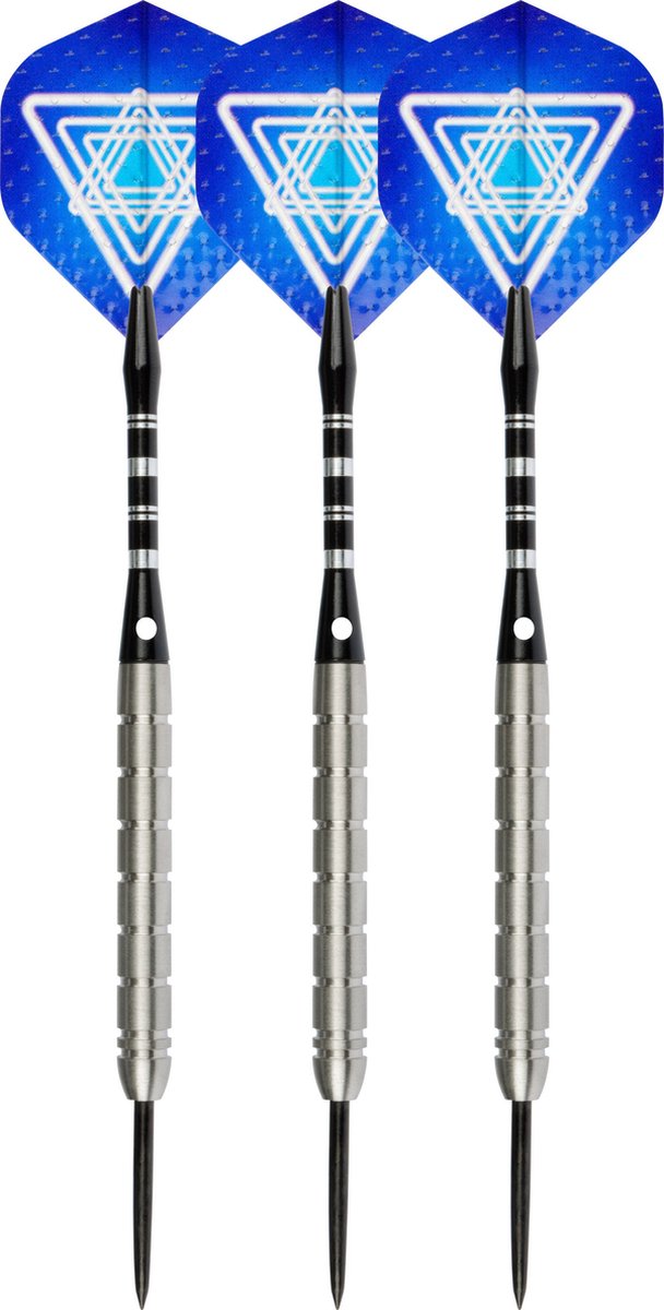 Faver Dartset 85 % Wolfram – Komplettset – Blau – 26 Gramm – 6 Flights
