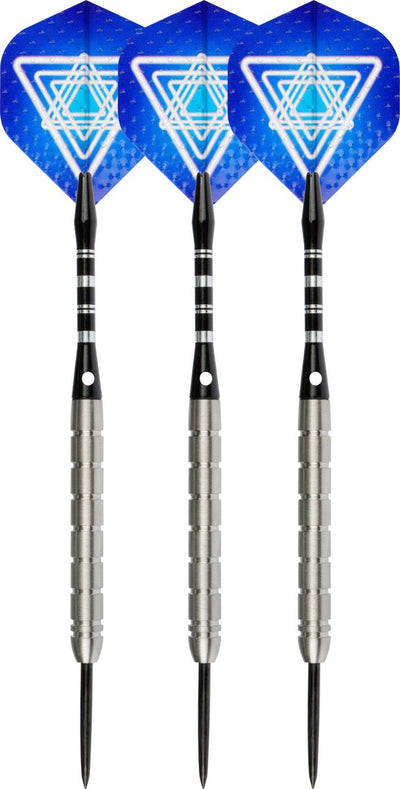 Faver Dartset 85 % Wolfram – Komplettset – Blau – 26 Gramm – 6 Flights