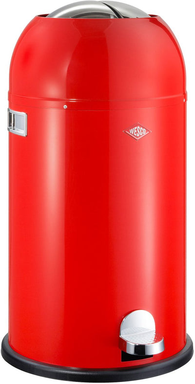 Wesco Kickmaster Abfallbehälter | Treteimer | 33 Liter | Metall - rot | Abfallbehälter - hergestellt in Deutschland